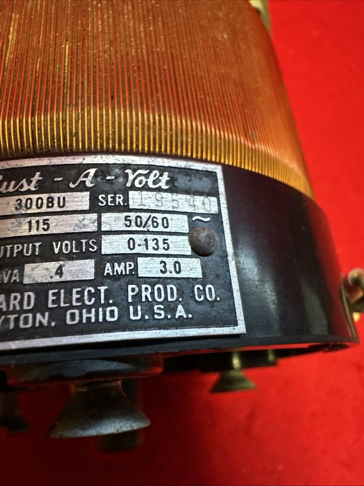 Vintage Adjust-a-Volt 300BU Variac Variable Auto Transformer