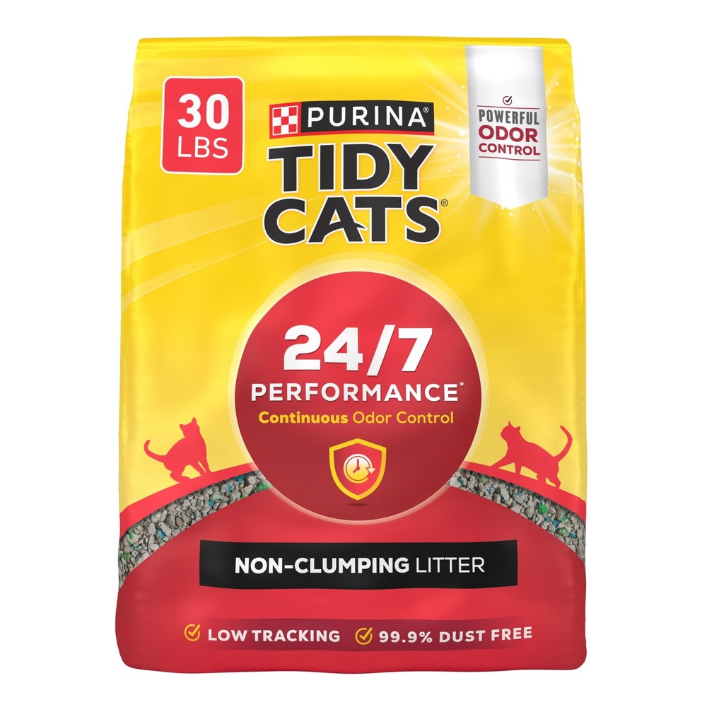 Cats Non-Clumping Litter, 24/7 Performance Odor Control Formula, 30 lb Box