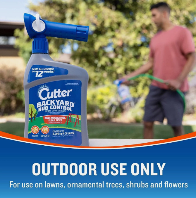 Cutter Backyard Bug Control Spray Concentrate, Fleas,Mosquito Repellent,32 fl oz