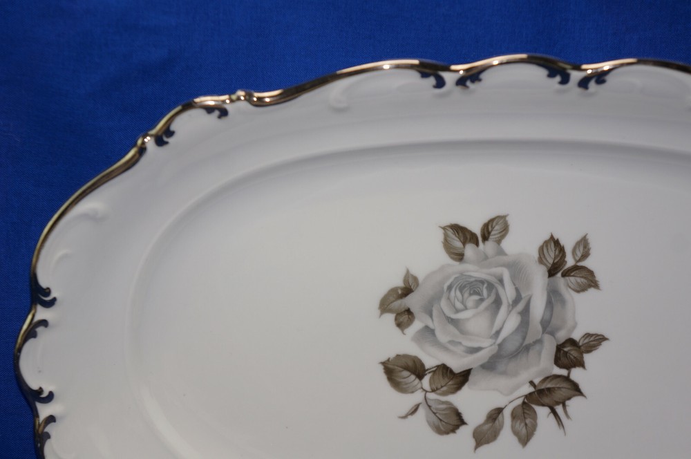Schumann Moon Rose Oval Serving Platter, 14 1/8"