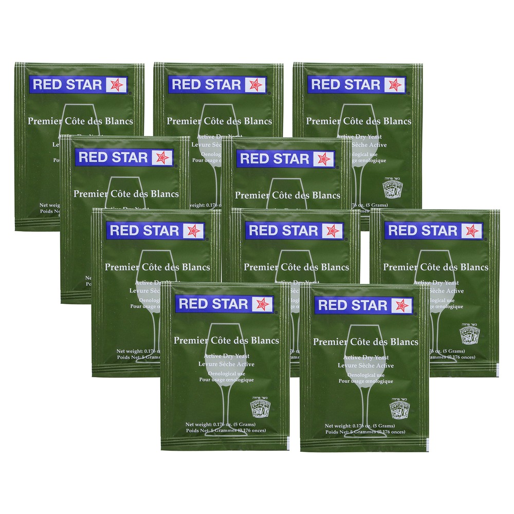 Red Star Cote des Blanc Wine Yeast, 5g - 10-Pack
