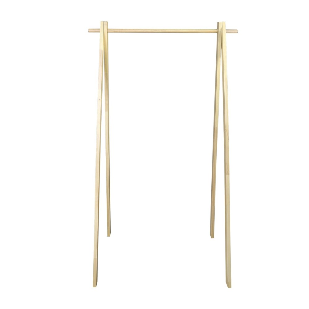 Solid Wood Collapsible Garment Rack - No Tool Assembly, Aesthetic Design