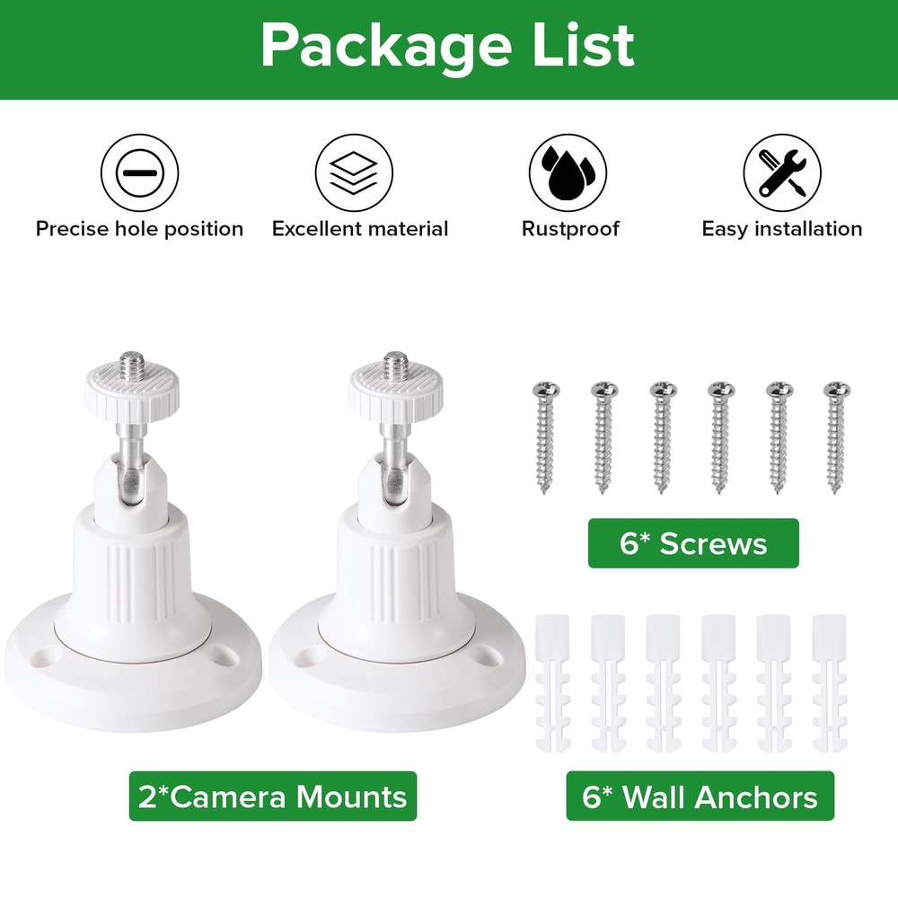 wochel 2Pack Security Camera Mount Compatible with eufy Solocam White