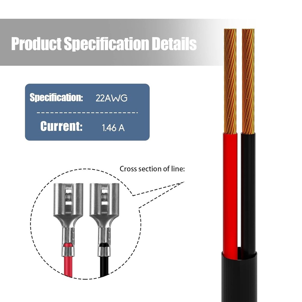 Durable 2-Pack Trail Camera Power Cable - Reliable DC Connection, 1.46A Capacity
