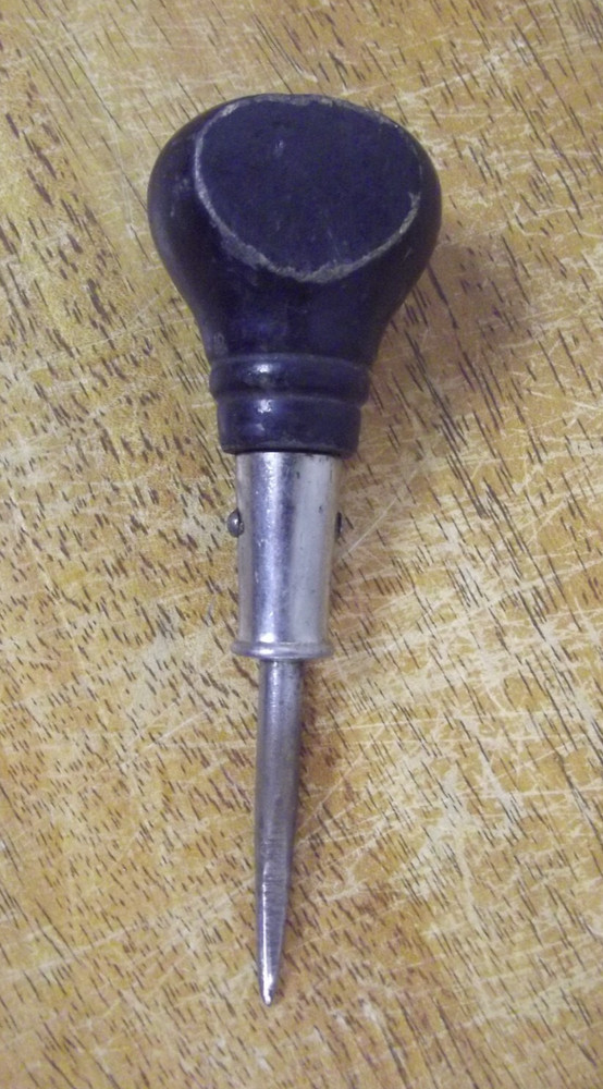 Vintage MAC Tools Awl Stubby Wooden Handle Punch Tool 4.75" Long Solid Sturdy