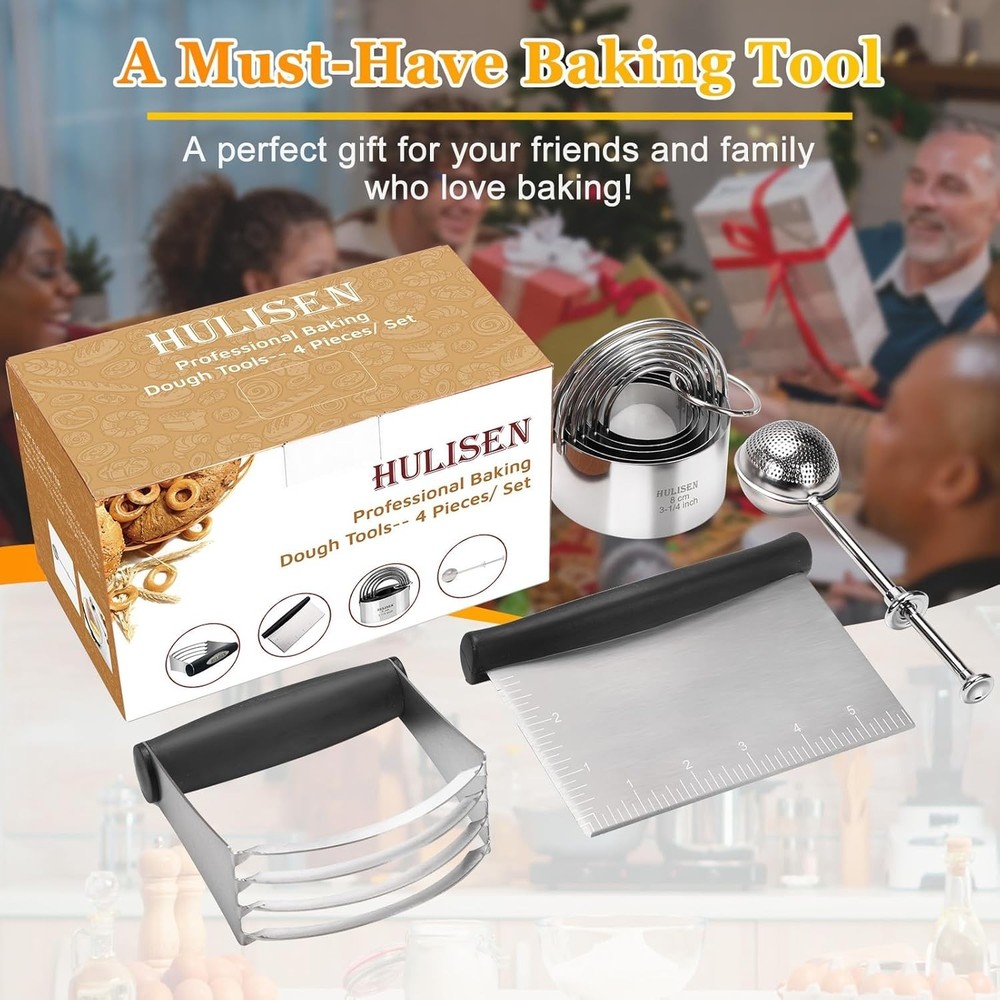 Biscuit Cutter Set Pastry Scraper Dough Blender Flour Duster Baking Tools