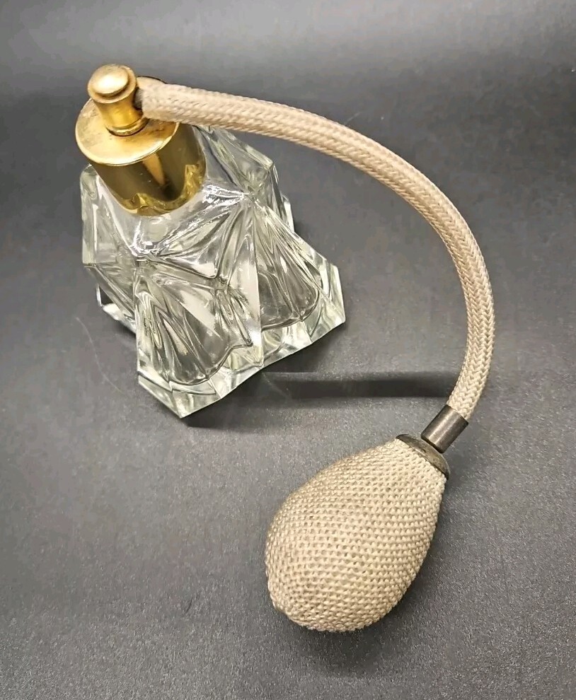 Vintage decorative Glass Atomizer Perfume Bottle 3.5"