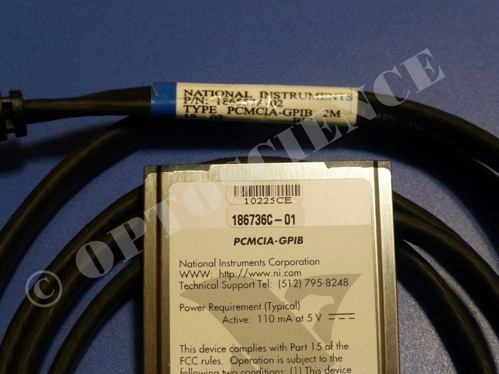 National Instruments PCMCIA-GPIB Interface Card with Latching Cable