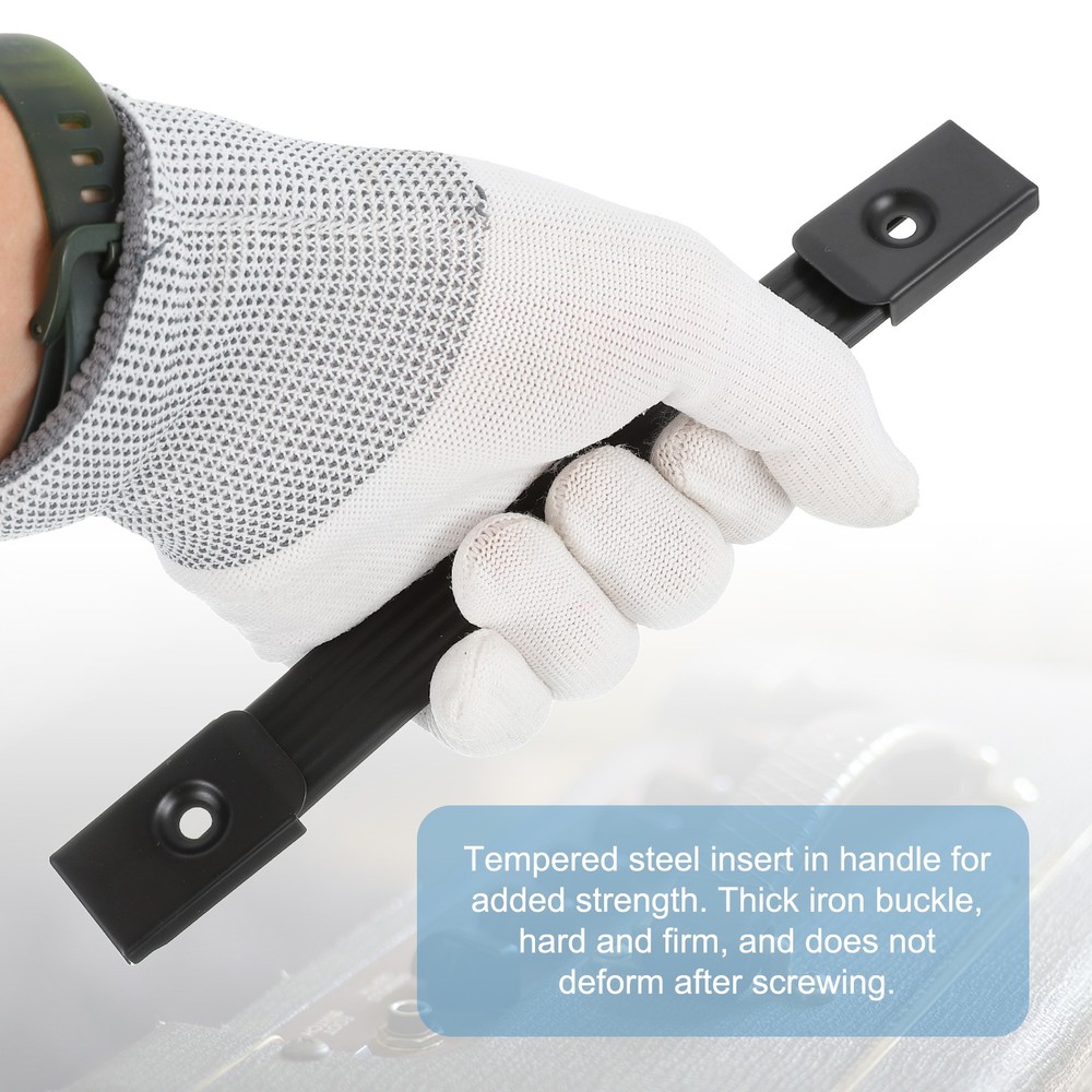 7 Inch Speaker Handle Spring Steel Handle with Screw Black 4Pcs