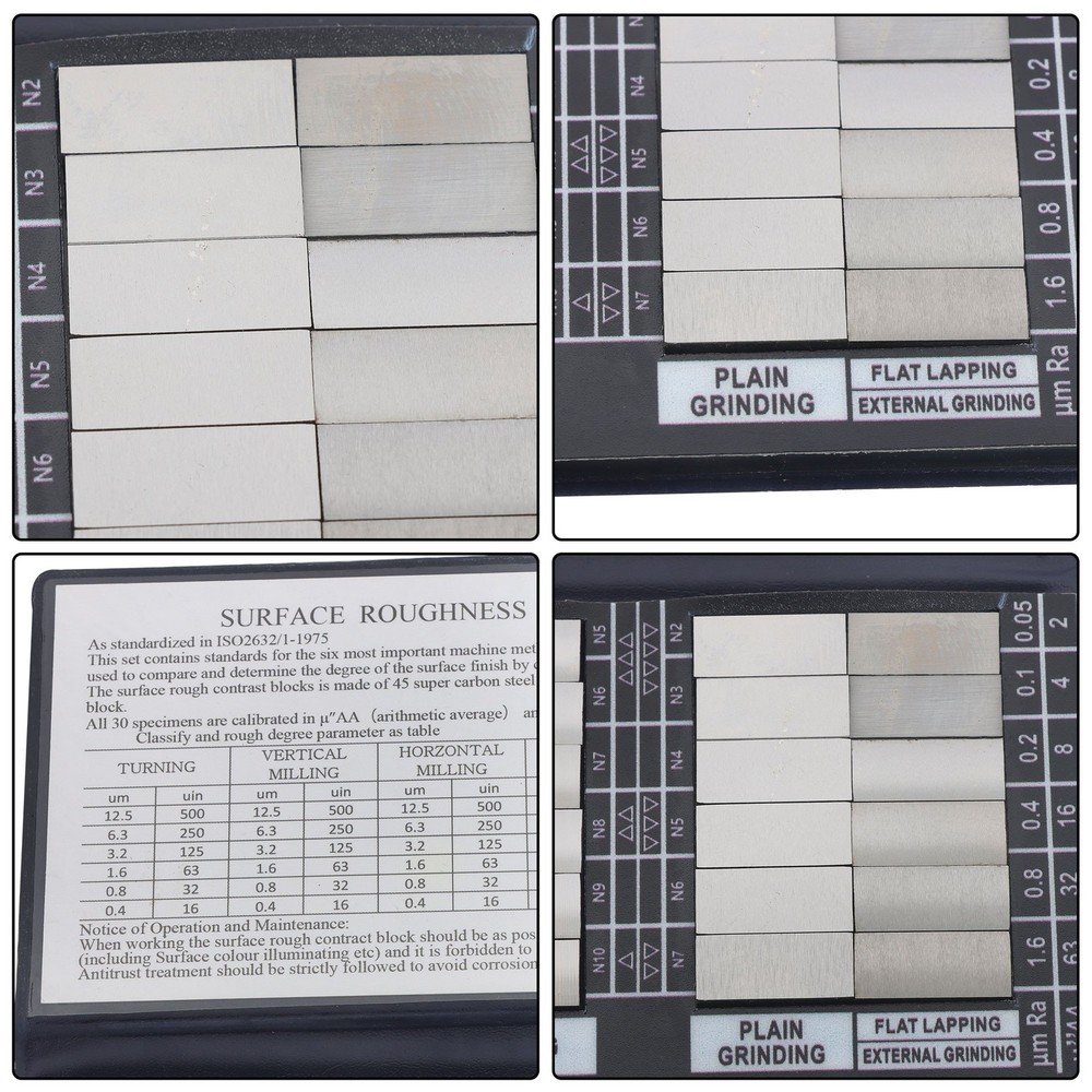30Pcs Surface Roughness Comparator measure six processing methods Ra0.05-12.5mm