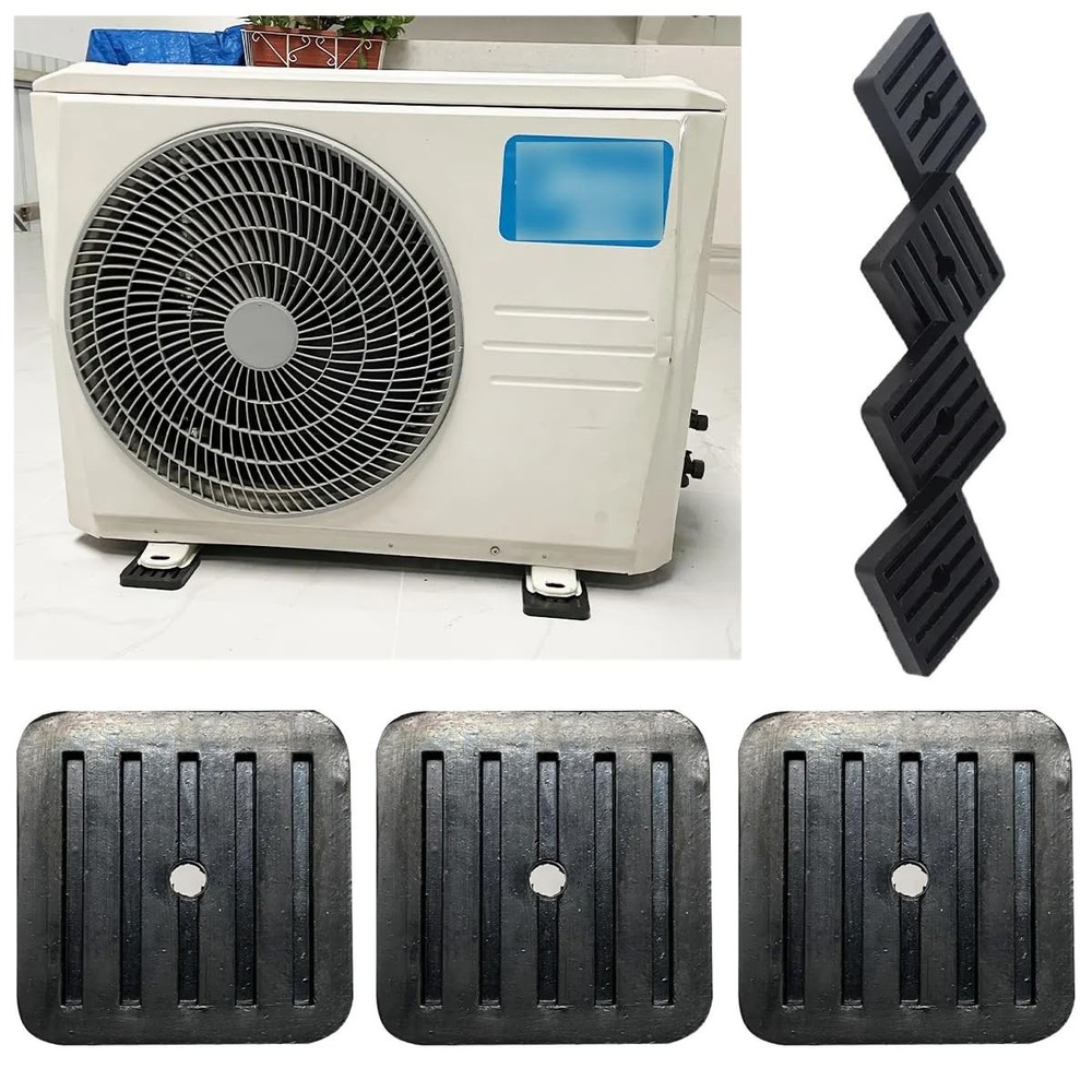RecDec 4 Pack Mini Split Anti-Vibration Pads Wall Mounting Bracket Black