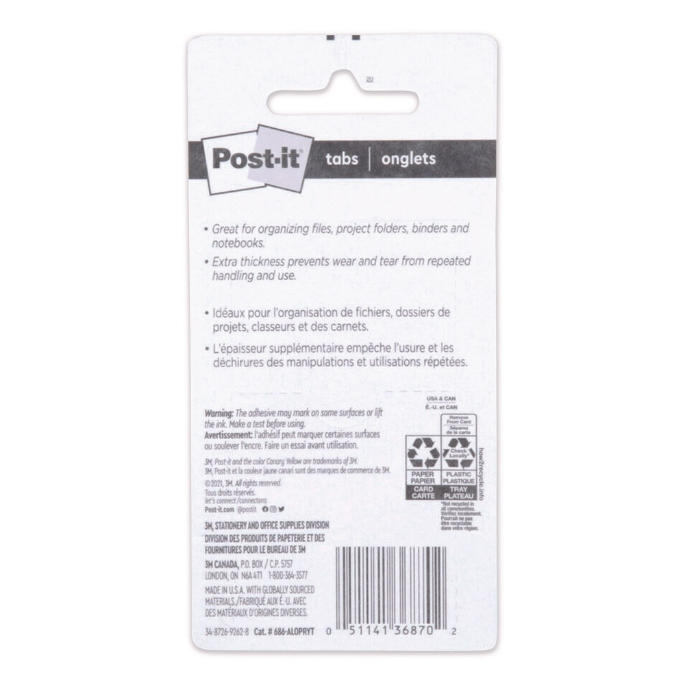 1" Plain Solid Color Tabs, 1/5-Cut, Assorted Colors, 1" Wide, 36/Pack