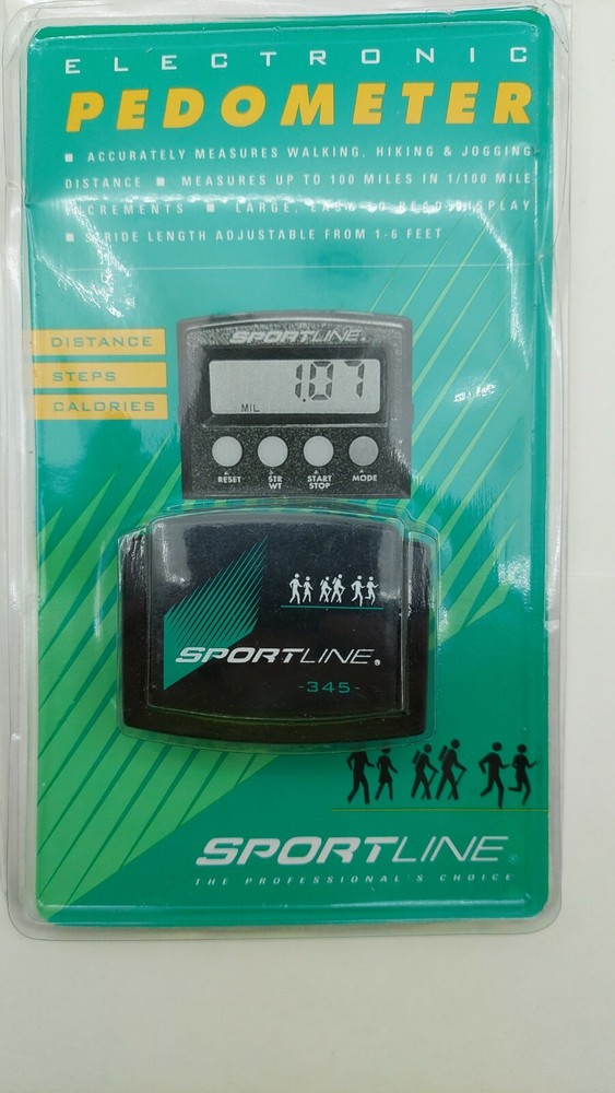 Sportline Pedometer Model 345 Basic Steps Distance Calories NEW