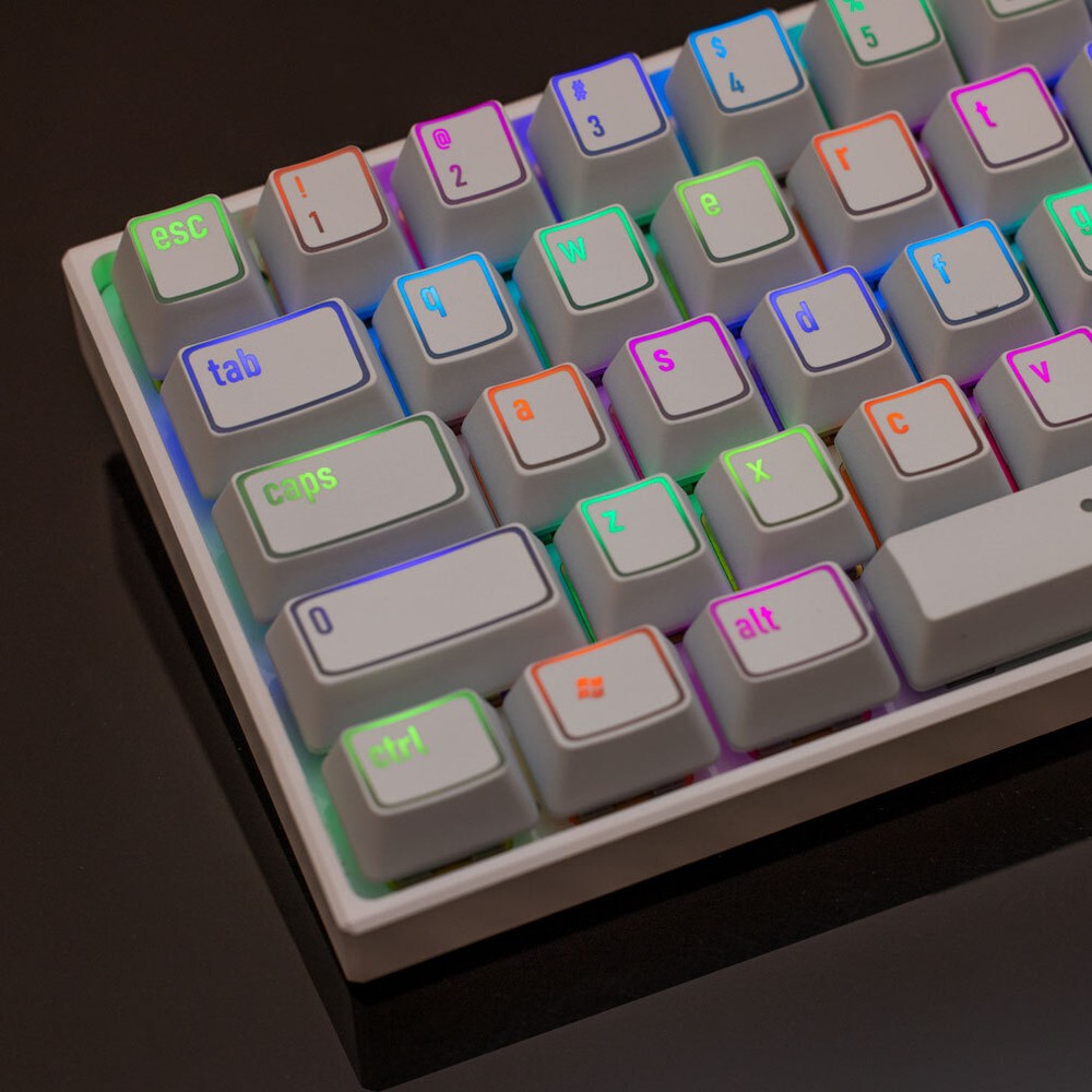 OEM Borderlit Shinethrough Keycaps - White