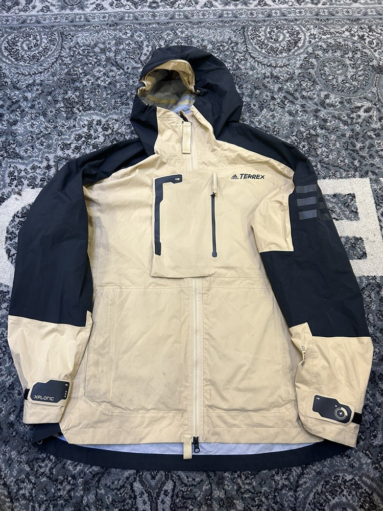 Size XL - Adidas Xploric RR jacket Outer Shell - Tan / Black