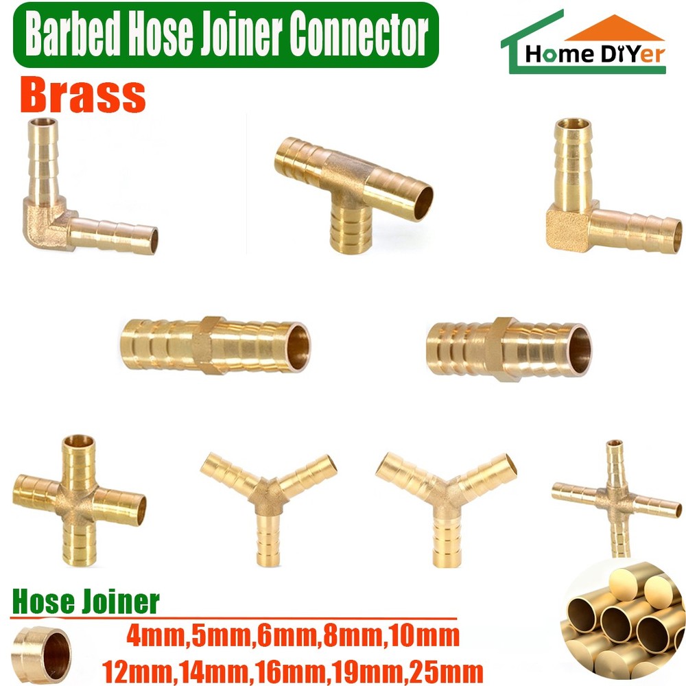Multiple Types Brass Straight/L/T/Y/Cross-Shaped Hose Splitter Connector Adapter