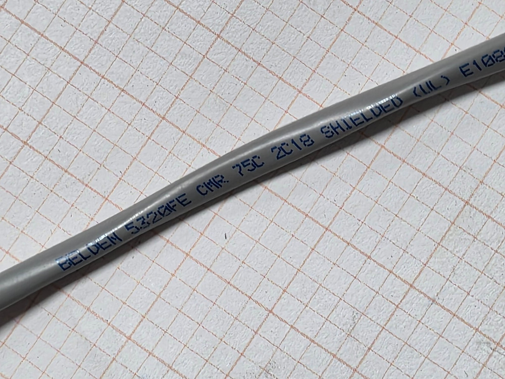 Belden Wire 5320FE 18/2C Solid Shielded Control/Audio Cable Riser CMR Gray /50ft