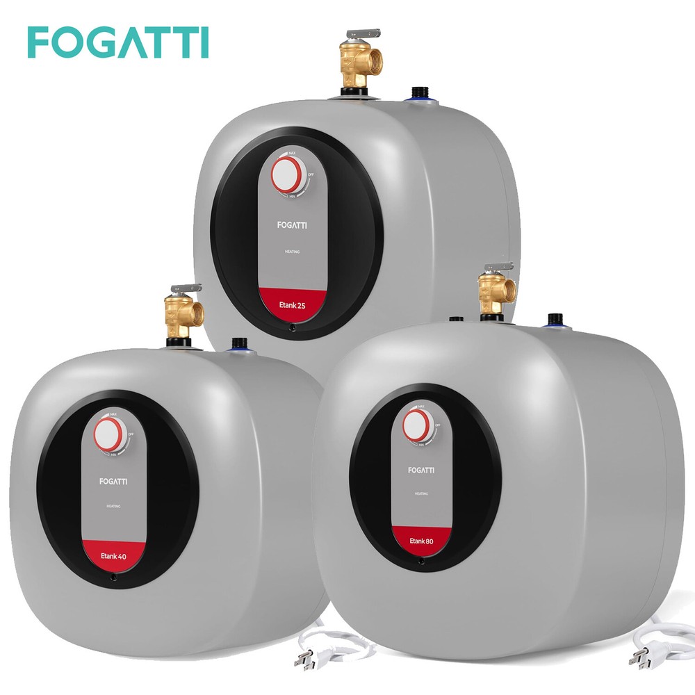 FOGATTI 2.5/4/8 Gallon Electric Hot Water Heater Mini Tank Boiler Compact 1440W
