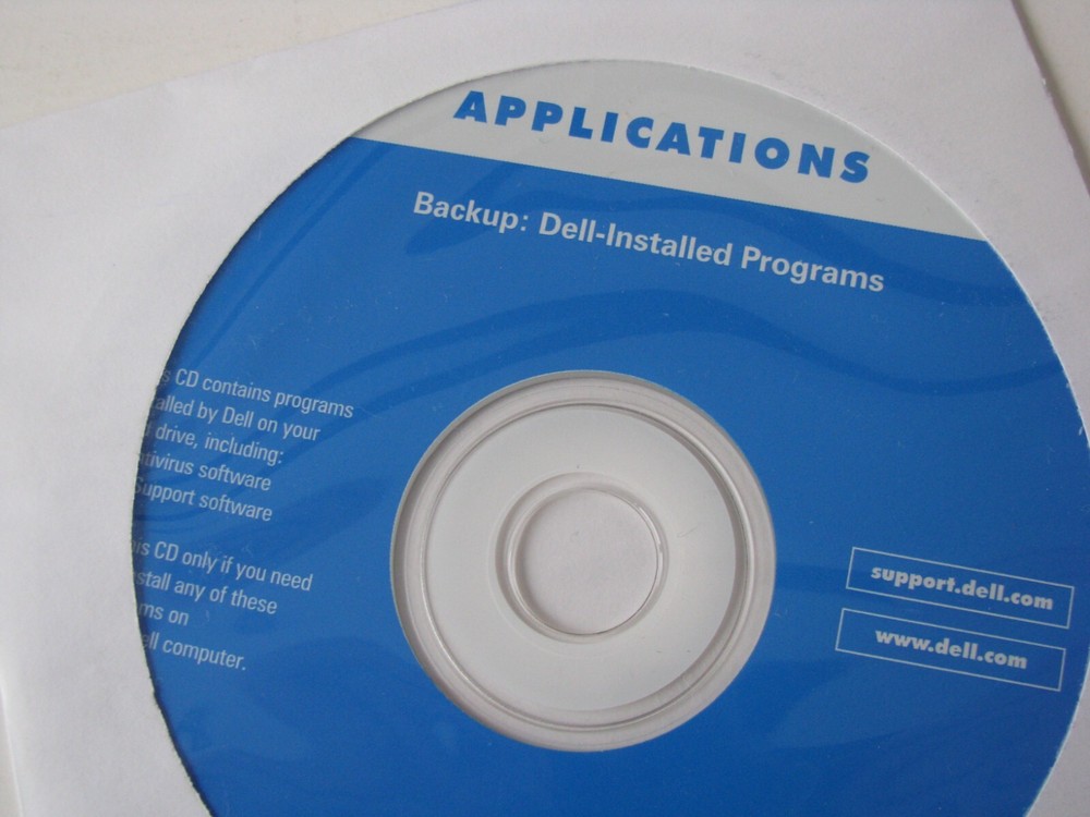 2000 Dell Applications Backup Dell-Installed Programs PC Software CD NO LICENSE