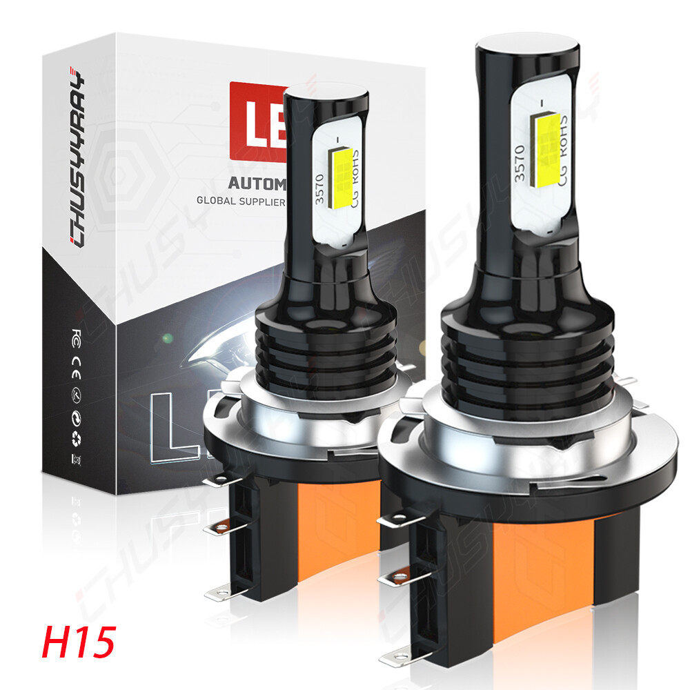 2pcs H15 LED Headlight Bulb Canbus Error Free High Beam DRL CSP 40W LD2261