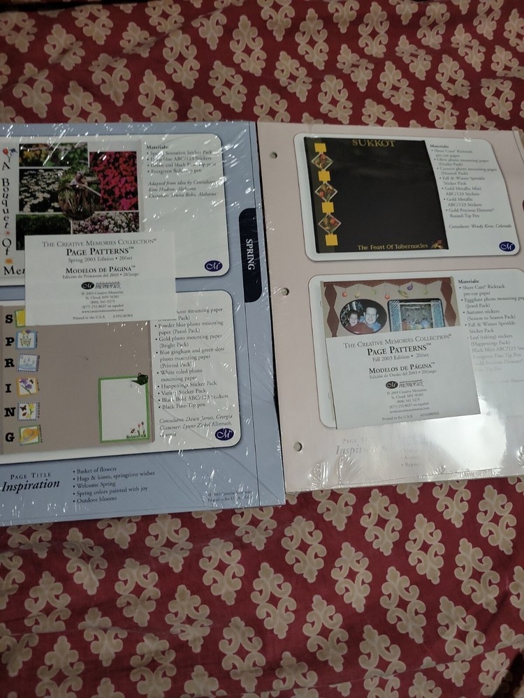 2 Creative Memories Page Patterns - You get Spring and Fall Judaic)