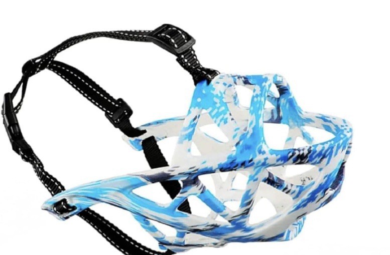 Soft Elastic Dog Muzzle Medium Dog, L Camouflage Blue NWT