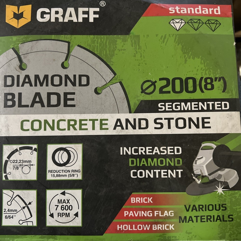 Graff Diamond Blade Segmented Concrete And Stone Brand New