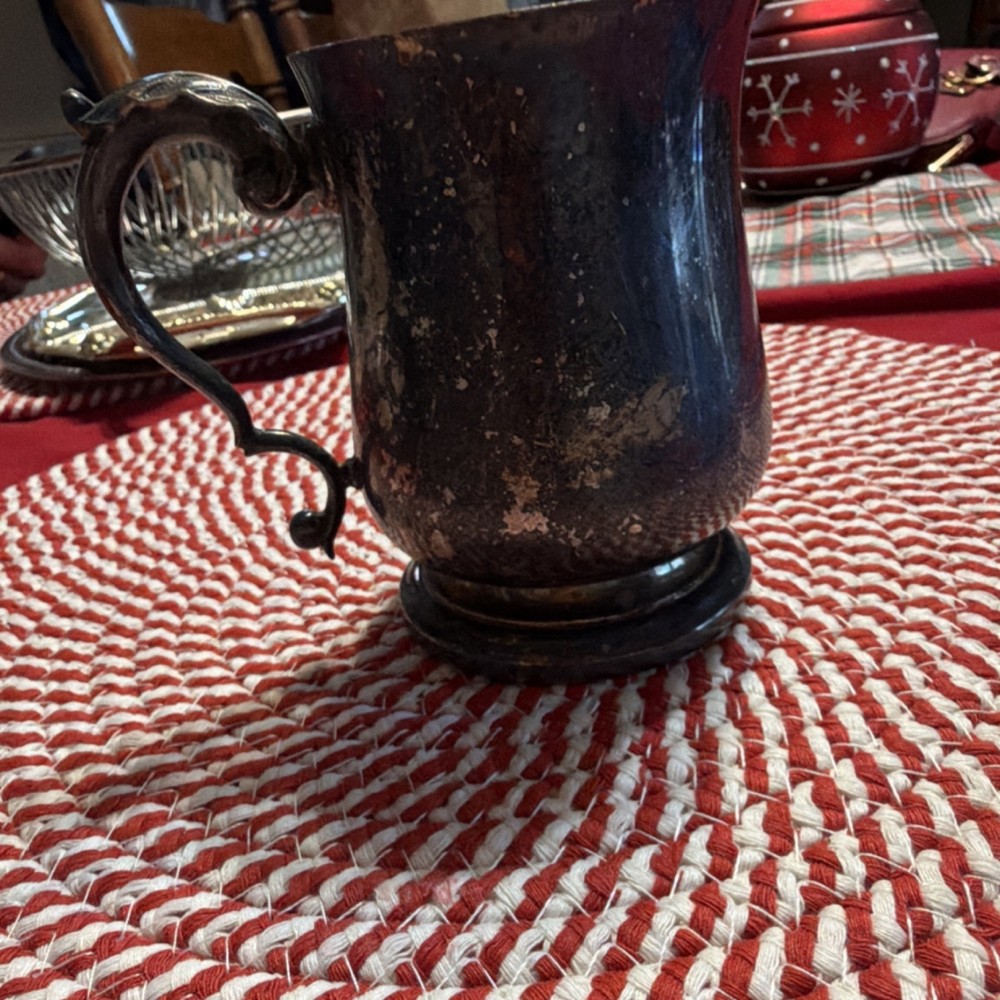 Antique Silverplate Cup with Ornate Handle