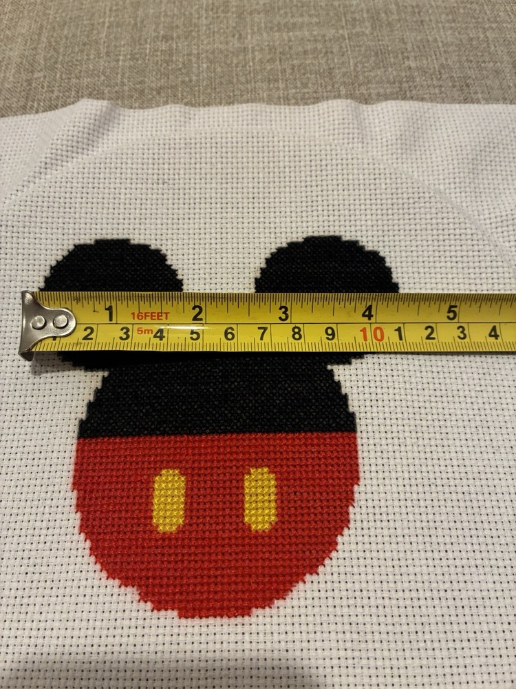 Mickey Mouse Cross Stitch Completed Handmade Mickey Motif