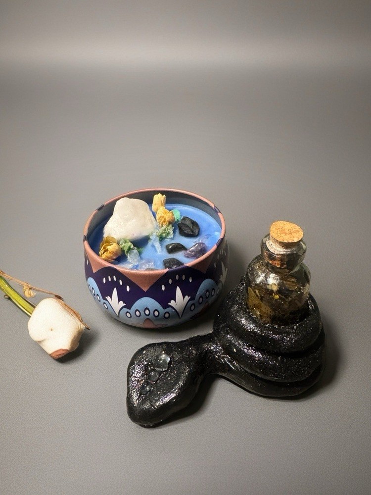 Protection Jar & Crystal Candle Set