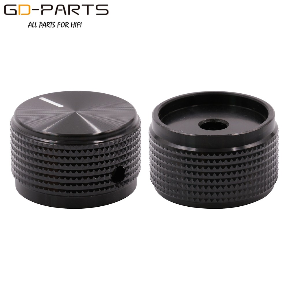 30mm Solid Aluminum Set Pointer Rotary Switch Knob For Hifi Audio Guitar AMP 2PC
