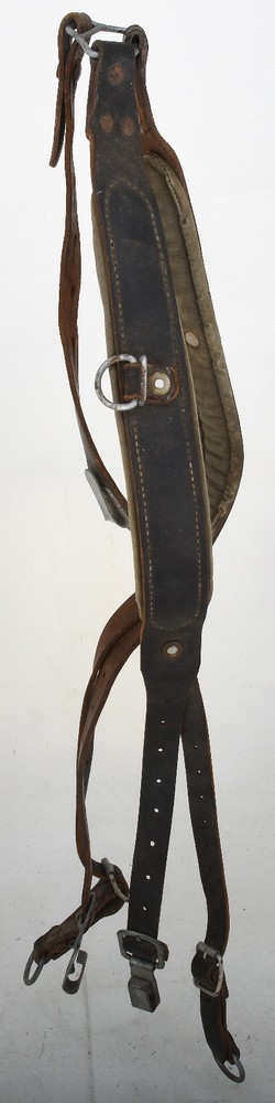 Original Postwar Austrian Leather Y-Strap Harness Marked Stolla Wien