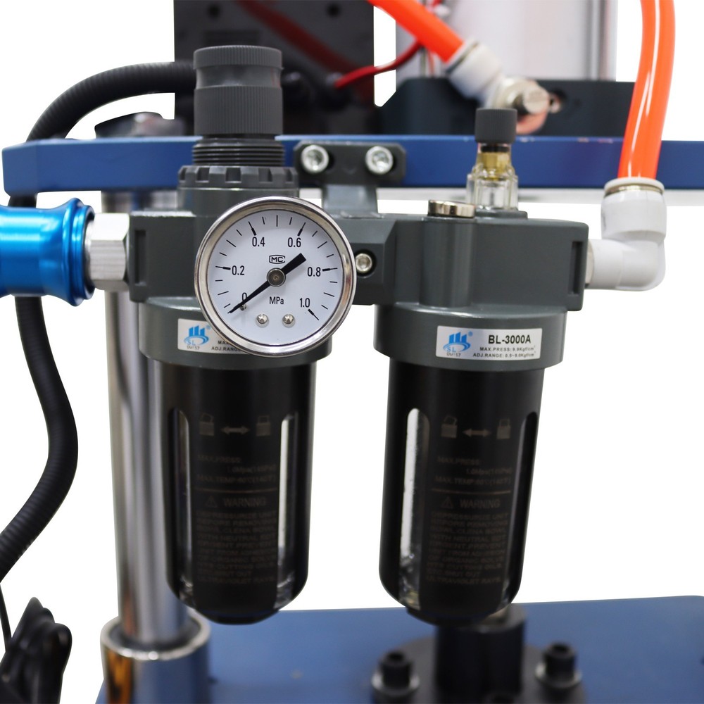 110V 1102lbs Pneumatic Punch Machine with Controller 7.87-1.96in Double-column