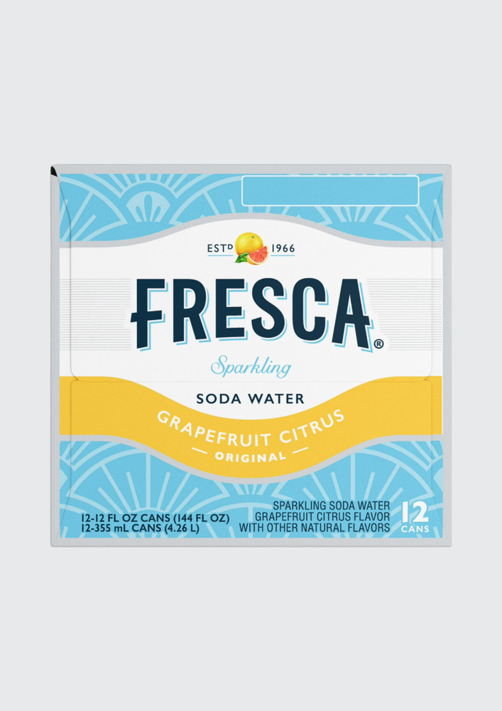 Fresca Grapefruit Citrus Sparkling Soda Water 12 oz Cans 12 Pack Zero Sugar