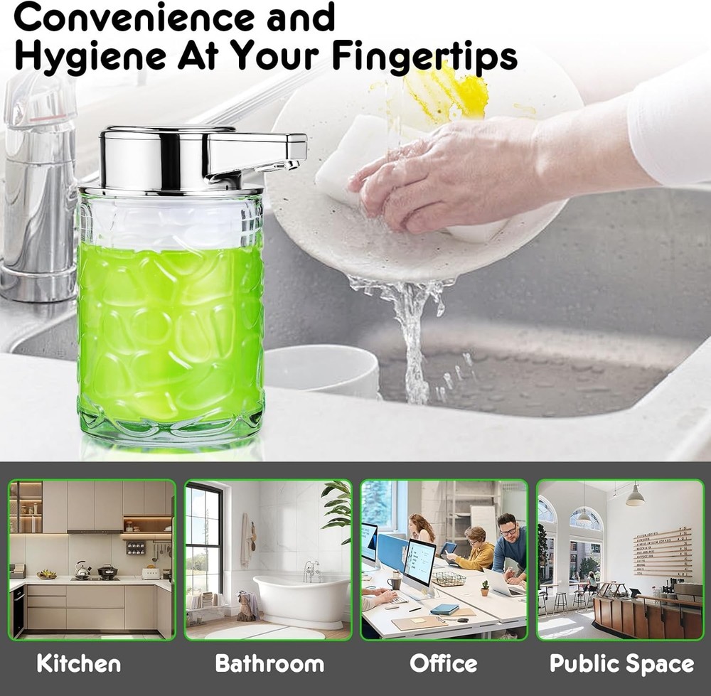 Automatic Touchless Soap Dispenser, Glass Sensor Hand Soap Dispenser
