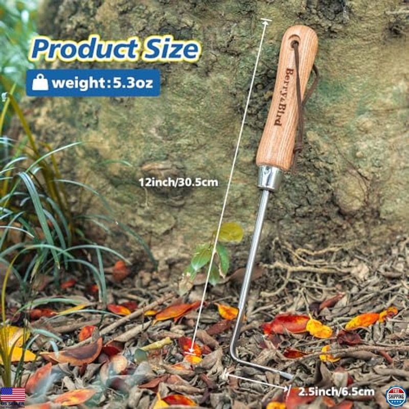 L-Shape Garden Hook Weeder Tool, Single Claw for Crevice Weeding & Soil