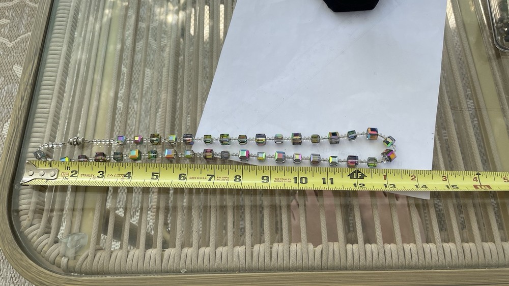 PEACOCK Cube Bead Necklace 5376