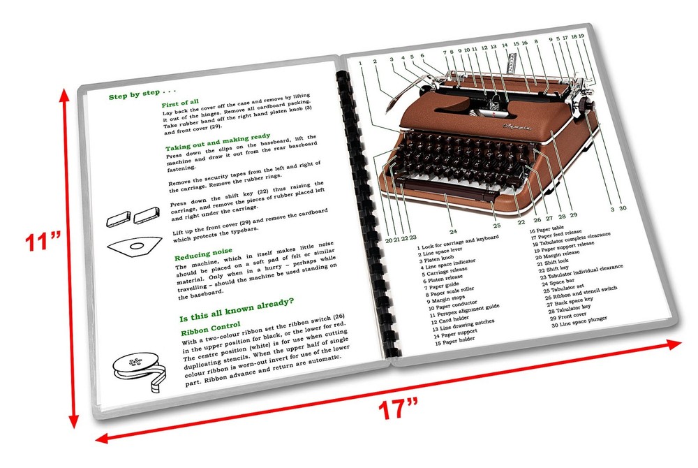 Brown Olympia SM4 Typewriter (1959-1961) User Manual Operating Instructions
