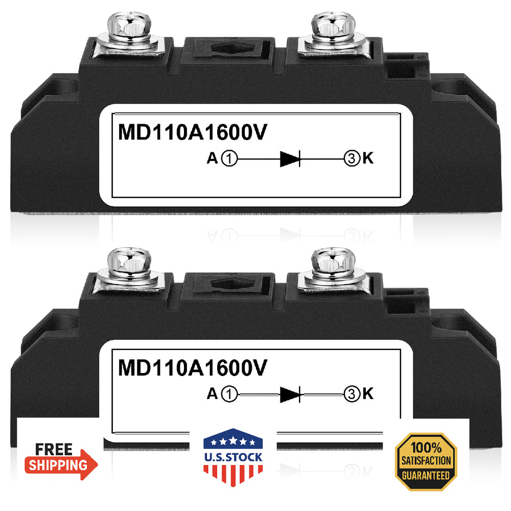 Yexiya 2 Pcs MD 110A (100A)-16 Solar Diode, Anti Reverse One Way Diode Use Volta