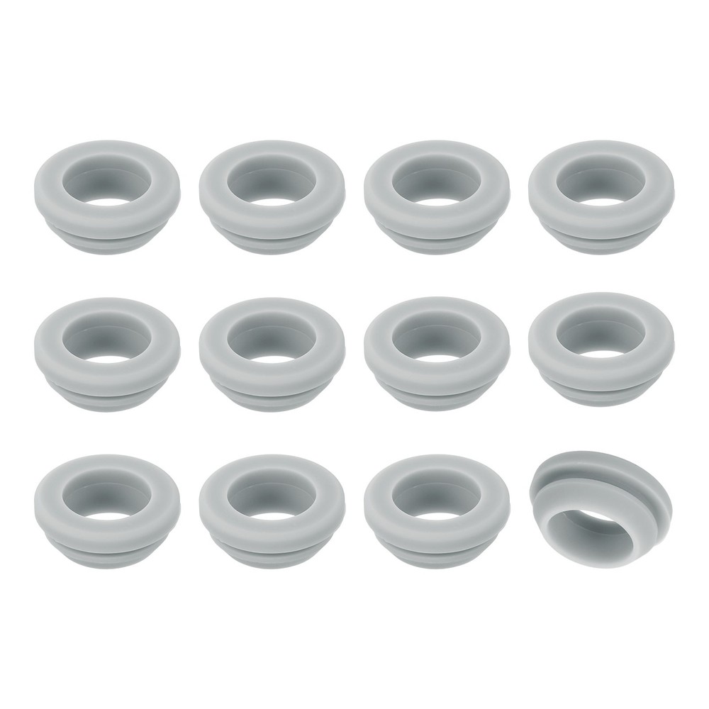 12Pcs Rubber Grommets, Mount Dia 19mm ID 15mm Firewall Hole Plug, Gray