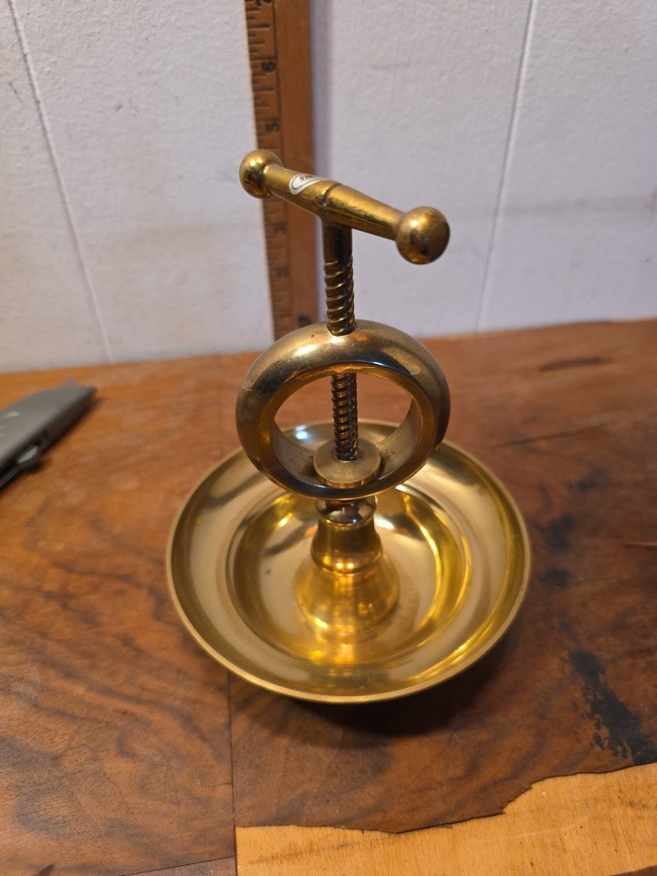 Vintage Solid Brass Screw Type Nutcracker