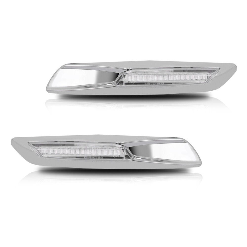 F10 Style Amber LED Clear Front Side Marker Lights For BMW E60 E82 E88 E90 E92