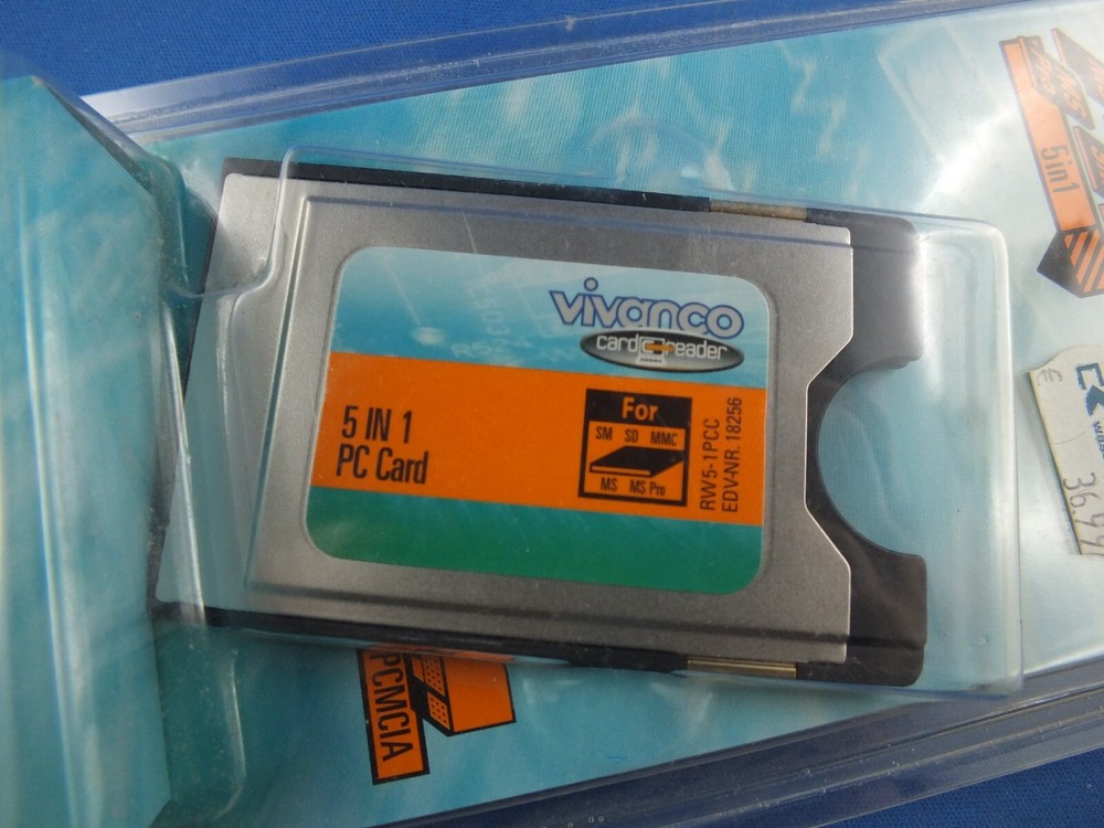 5in1 memory card reader MMC SD SM MS Pro xD notebook PC adapter Cardbus Vivanco