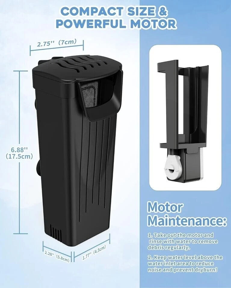 Turtle Tank Filter Aquarium Internal Filter Low-Level Waterfall Filter for Rep