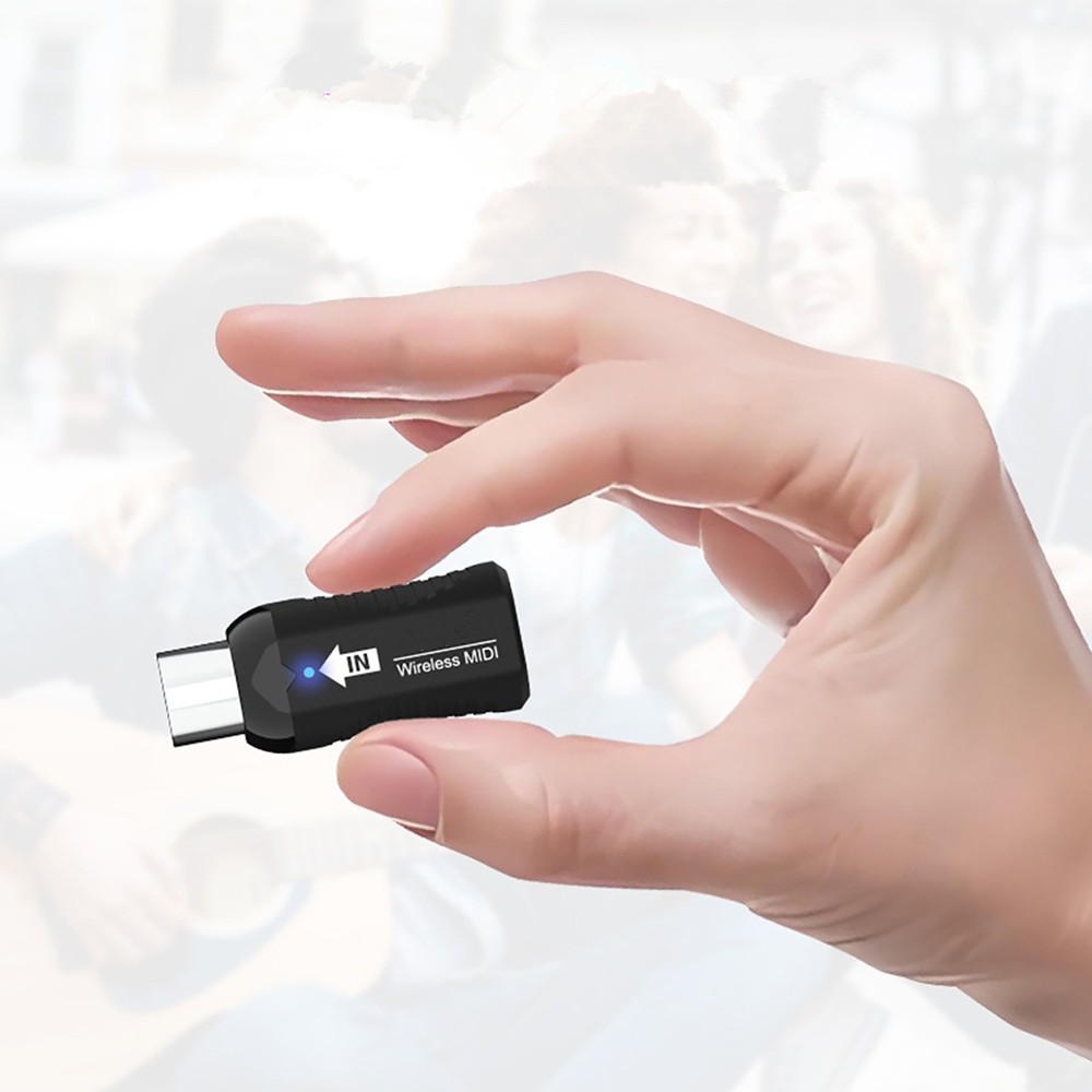 Black Rechargeable Midi Wireless Receiver Transmitter For Digital Piano Keyboard