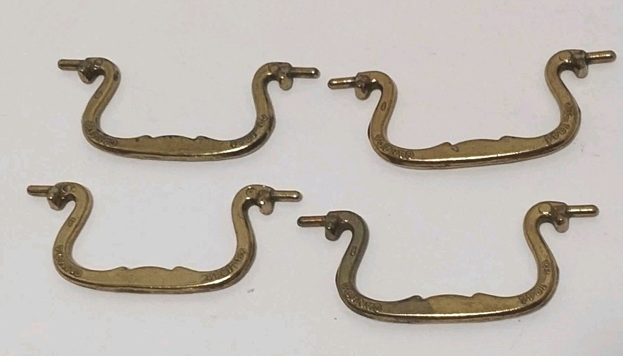 4 Swan Neck Bail Handle CB-1844 Canada Drop Pulls Aged Brass