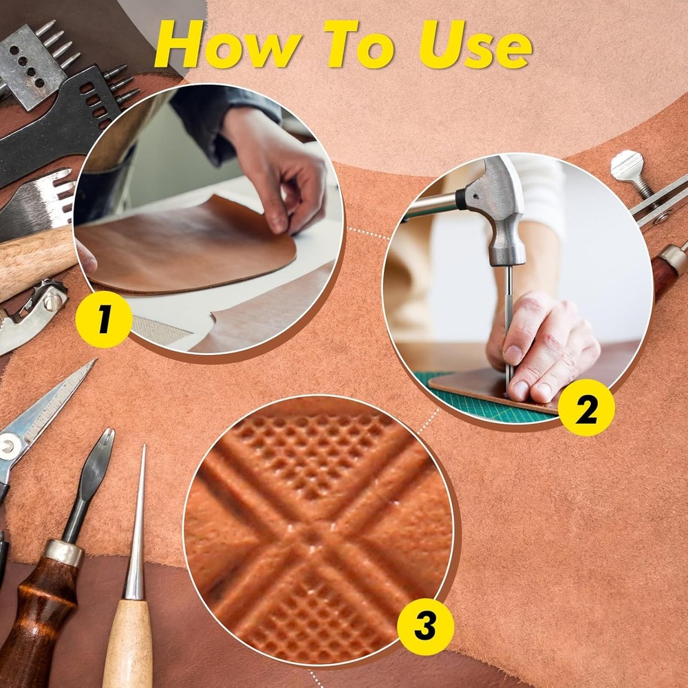 simarro Leather Stamps, 2pcs Professional Border Stamping Tools for...