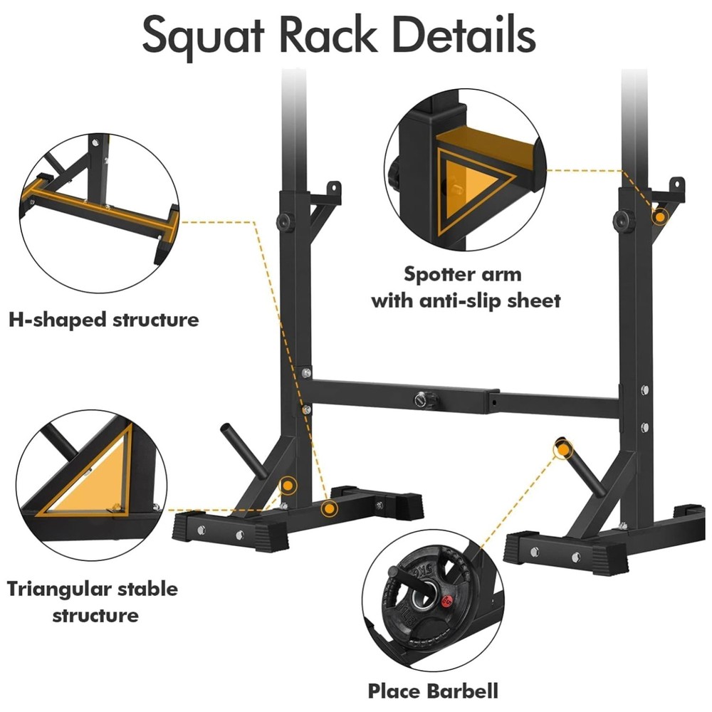 Adjustable Squat Rack Stand Home Gym