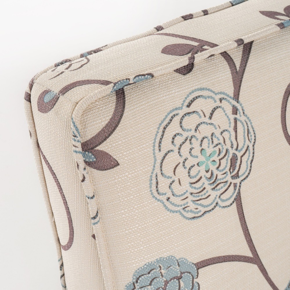 50'' Upholstered Loveseat|White and Blue