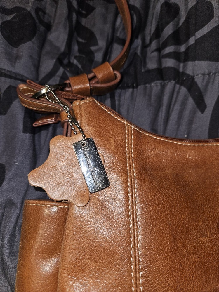 Madison Studio Retro Shoulder Bag Cognac Auth Leather Dual Pockets~ 3 Sections